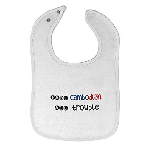 Toddler & Baby Bibs Burp Cloths Part Cambodian All Trouble Funny Cambodia Cotton Items for Girl Boy Aa White Design Only
