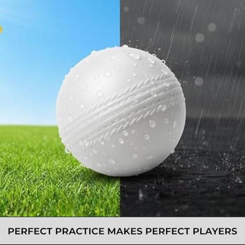 Image of 80 gm Heavy Plastic Cricket Training White Balls for Indoor and Outdoor Cricket Game (Pack of 12)