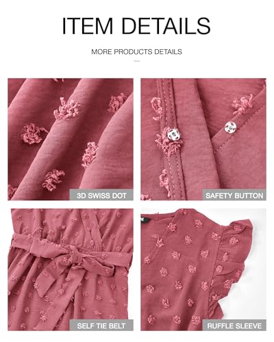 BTFBM Women V Neck Summer Dress 2025 Cap Sleeve Swiss Dot Boho Flowy Ruffle Slit Beach Party Long Maxi Cocktail Dresses - Image 7