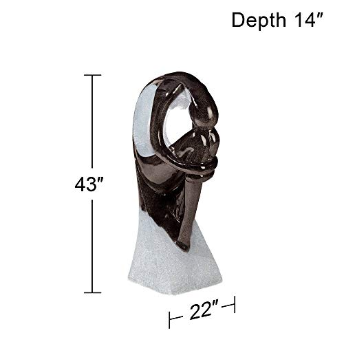 Graceful Form Modern Outdoor Floor Bubbler Water Fountain 43" High With Led Light For Garden Patio Backyard Deck Home Lawn Porch House Living Room Relaxation Exterior Balcony - John Timberland #TOP7