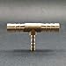 Zkenyao-Brass Connector Brass Hose Barb Reducer Fitting Tee 3 Way Splitter 8-4-8mm Water Gas, Simple to Install