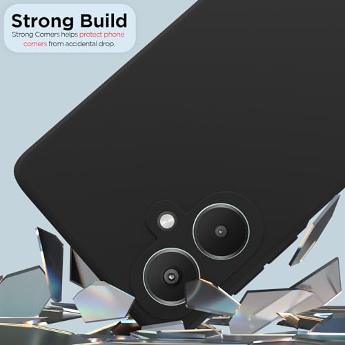 Image of Pikkme Redmi 13C 5G Back Cover Camera Protection Shockproof Soft Matte Silicone Back Case for Redmi 13C 5G (Black)