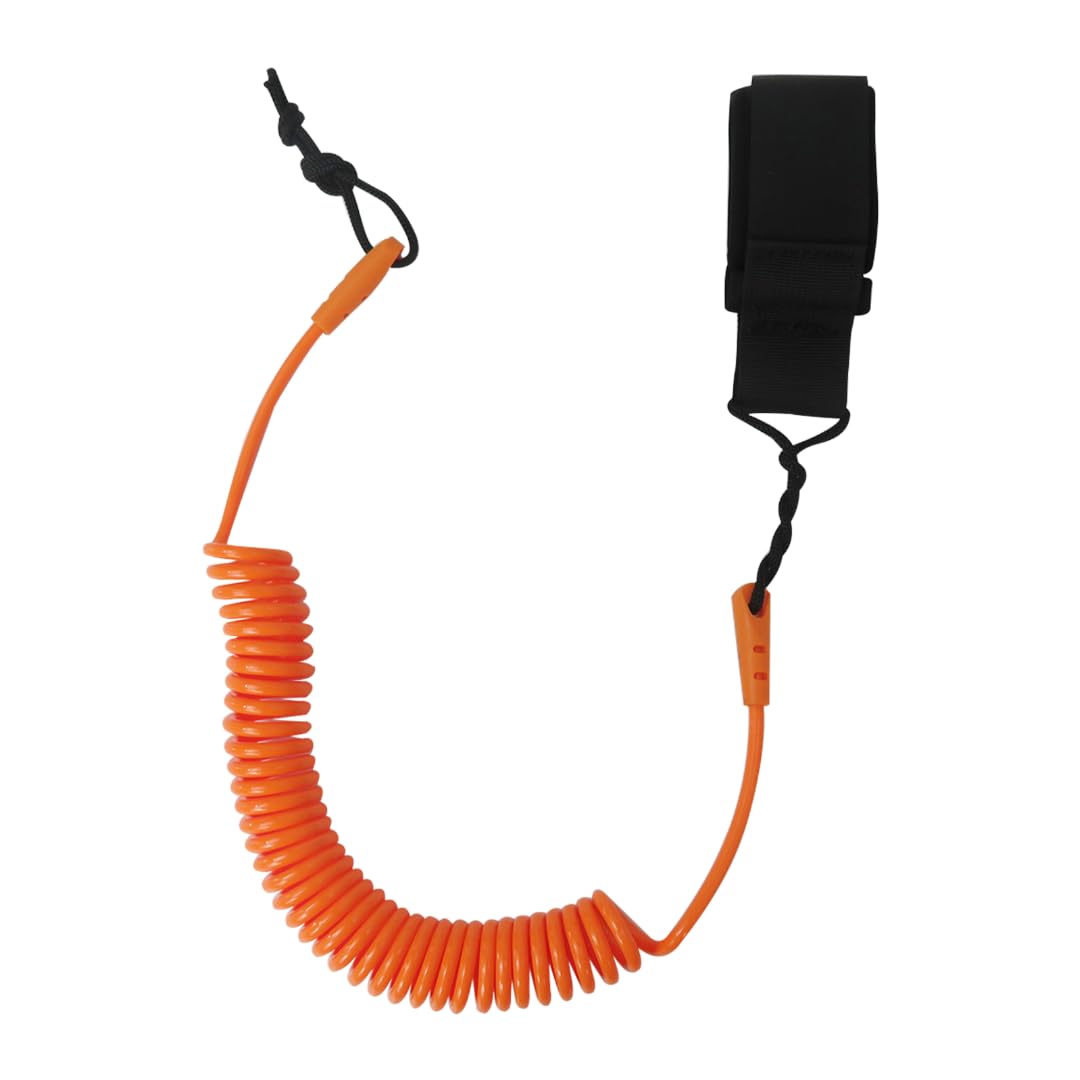 Premium Coiled SUP Leash 10 FT Surfboard Leash Sup Leg Rope Strap Stand Up Paddleboard Leash - Orange