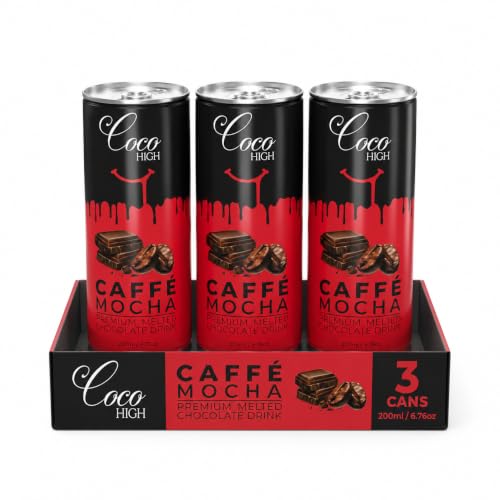 CocoHigh Caffe Mocha Drink 600ml (3 x 200ml) | Luxury Creamy Chocolate Milkshake | Ready to Drink Milkshake Made with Real Chocolate | | No Added Preservatives