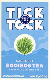 Tick Tock Rooibos Earl Grey Tea, 40 Teabags, Pack of 4, 160 Teabags