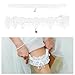 LALADEFIEE 2pcs Bridal Wedding Lace Garters with Rhinestone Pendant, White Stretch Leg Bands for Bride Thighs 45-60cm, Fashion Wedding Leg Accessories