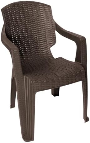 Garronda 1 STK. Gartenstuhl stapelbar Rattan-Optik GD-0254 Braun | Outdoor Sessel, Gartensessel, Balkonmöbel, Gartenmöbel Set, UV-beständig, wetterfest, pflegeleicht, für Balkon un