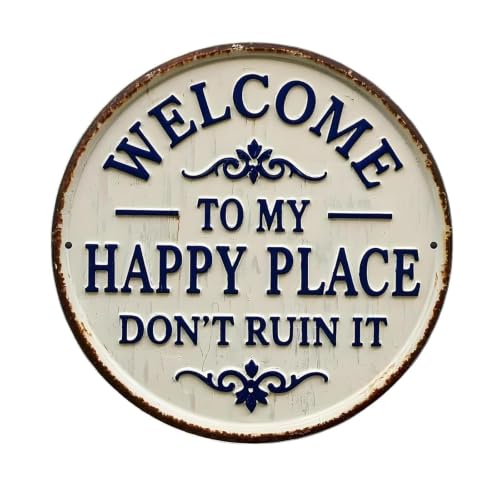 Image of Garden Signs, Welcome Sign and Garden Plaques for Outside, Decorative Wooden Hanging Plaque for Front Doors and Garden Gates, Farmhouse and Vintage Style Home Decor, 20x20cm