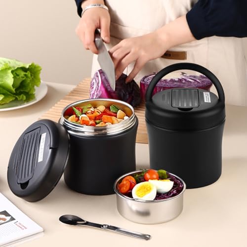 Termo de comida para el trabajo escolar con boca ancha y asa cómoda 8