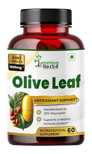 Image of Humming Herbs Olive Leaf & Fruit Extract 1200mg - Advanced Immune Support with Astragalus & Echinacea - Antioxidant-Rich Heart Health Formula
