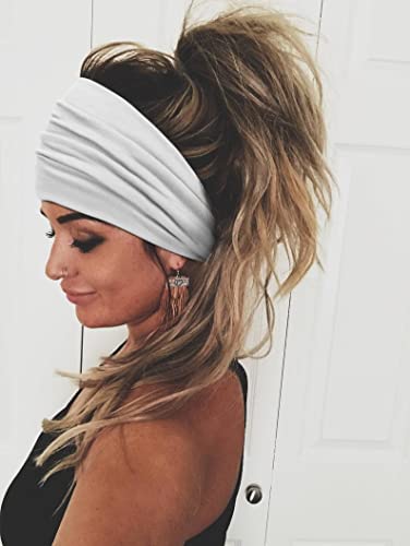 Headbands For Women 7'' Extra Wide Head Bands Non Slip Boho Women’s Hair Band Fashion Knotted Workout Yoga Turban Head Wraps African Hair Accessories #TOP1