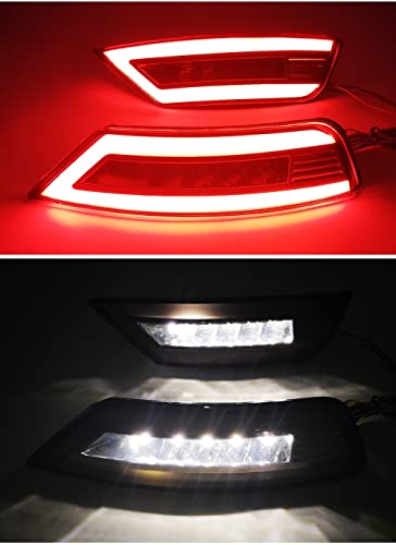 Luces traseras de coche para Ford Focus Hatchback 2009-2013 par de reflectores de parachoques 4