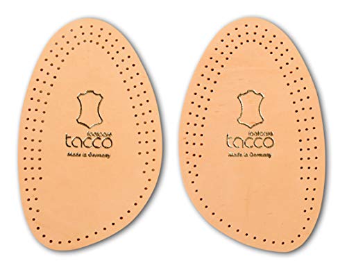 Tacco Footcare Tacco Luxus Light, Forefoot Front Half Shoe Insoles Pads Cushions, Finest Leather Ball of Foot Cushioning, German Quality, For All Shoes and Boots , 39-40 EUR / 6-7 L UK, Beige