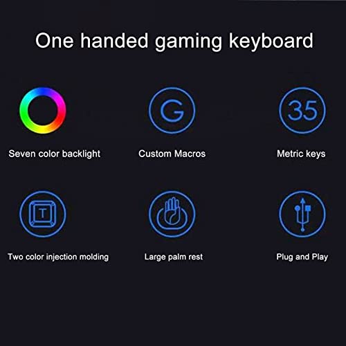Teclado Gamer One Handed Dilwe USB RGB miniatura 4