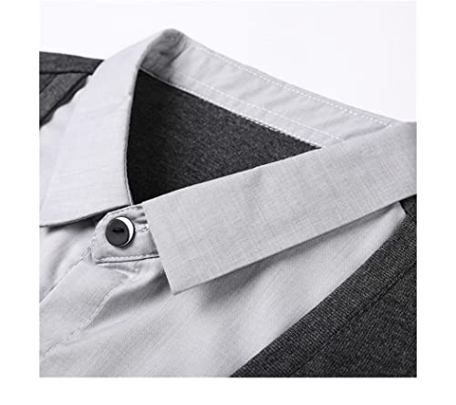 Pull deux parties homme gris ajusté pour éviter les plis du col - 7