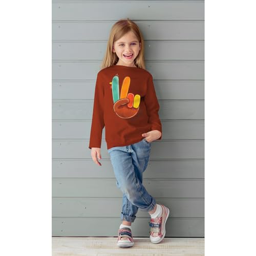 Image of Thanksgiving Shirts for Kids Girls Boys Funny Turkey Long Sleeve T-Shirt Fall Thankful Casual Tee Tops 7-12Years