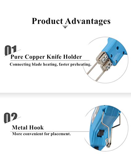 110V Electric Hot Knife Heat Cutter Carving Knife Styrofoam Sponge Cutting Tool Kit with Blades & Accessories Hand held (With straight blade)