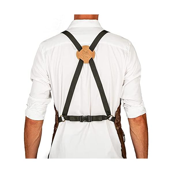 Black Forest Fox ROUGH Schweißer-, Arbeitsschürze Lederschürze aus Büffel Wild Leder Schürze, Rauleder, Grillschürze… – Bild 6