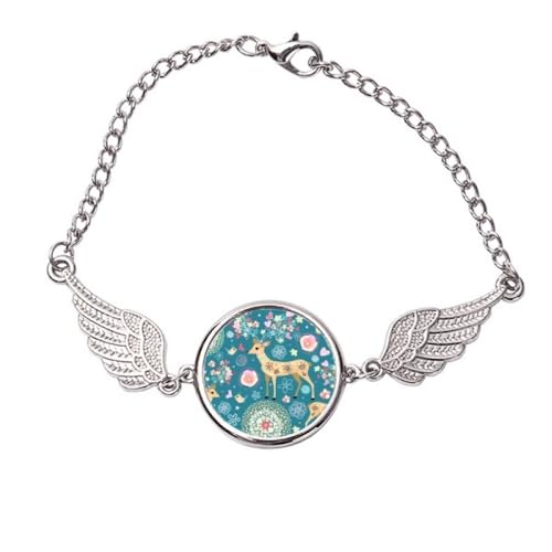 Bracelet métal oiseaux et cerf nature | Bijou bohème chic taille M