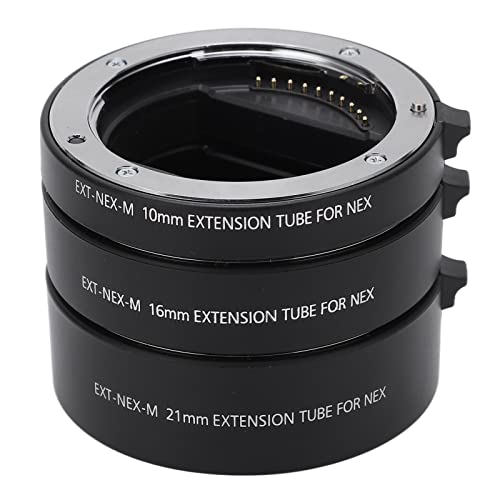 Anneau Adaptateur de Tube d'extension Macro, Tube d'extension Macro Haute Résistance 10 Mm + 16 Mm + 21 Mm Flexible Universel pour pour Objectifs à Monture E