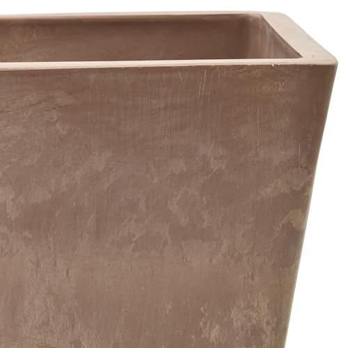 Image of Arcadia Garden Products U65TP Plastic /Stone /Wood Composite Simplicity Window Box, No Drainage Hole (Drillable), Wide Tapered Planter, Patio Plant Container, Indoor Outdoor Planter, 25.5 inch x 9, Taupe