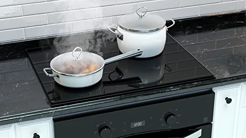 ALLboards Glass Chopping Board Black Classic Black 60x52cm Cutting Board Splashback Worktop Saver for Kitchen Hob Protection Hot Cover Heat Resistant Multi-Glass Plate Dishes Pad Work Surface - Image 2
