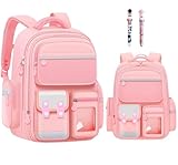 Mochila infantil escolar menino e menina refor?ada e resistente ortop?dica (Rosa)