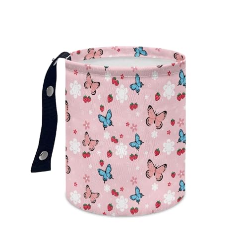 Image of Butterfly Daisy Car Trash Storage Box Multifunctional Garbage Bags for Car, Office, Home, Travel Camping Accessories, Easy to Clean