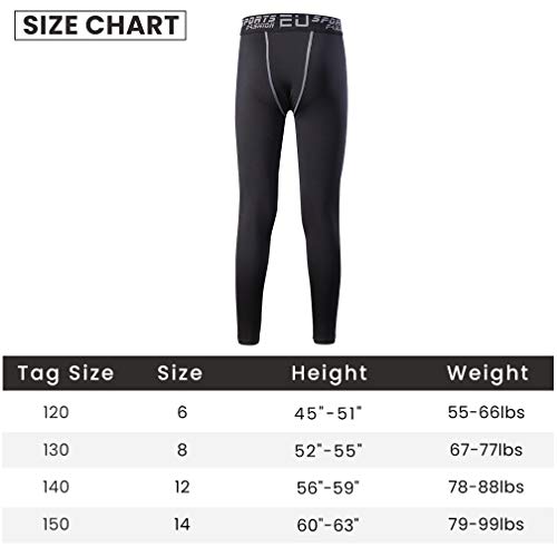 Image of 2 /3 /4 Pcs Boys Girls Base Layer Athletic Compression Leggings and Shirts Thermal Underwear Set Running Pants Tights