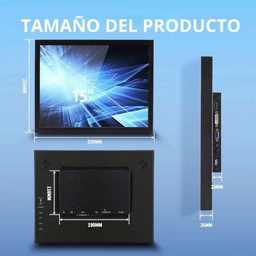 Monitor táctil industrial de 15 pulgadas IPS para terminales de control 3