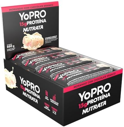 Barra YoPRO Sabor Morango com Chocolate Branco - Nutrata Display ...
