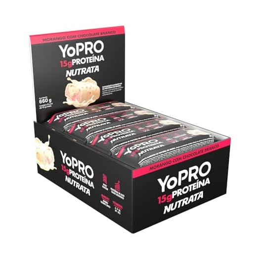 Barra YoPRO Sabor Morango com Chocolate Branco - Nutrata Display C/ 12 Barras de 40g
