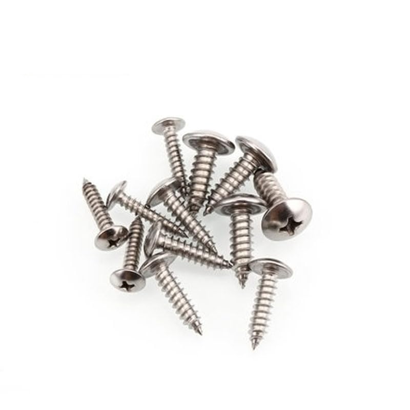 Generic M3 Phillips Screw Truss Self-Tapping Screws Mushroom Head Bolt Wood Stainless Steel Bolts 6-30mm Length - (Size: M3 x16mm(15pcs))