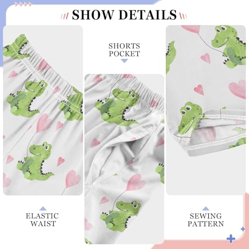 Crocodile with Love Balloon Boys Long Pants Soft Trousers Elastic Waist Kids Lounge Bottoms with Pockets S-XL4