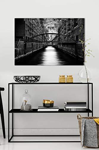 Eurographics Hamburg's Old Speicherstadt Painting Artwork For Home Decor Framed 24X36 Inches Canvas Wall Art 24 X 609, 597 X 36 Inch, Cream,Green,Black,Beige,Beige #TOP1