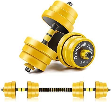 CDCASA Adjustable Dumbbells, Free Weight Set, Dumbbell Barbell 2 in 1, Easy Assembly and Save Space, Home Fitness Dumbbell for Men and Women