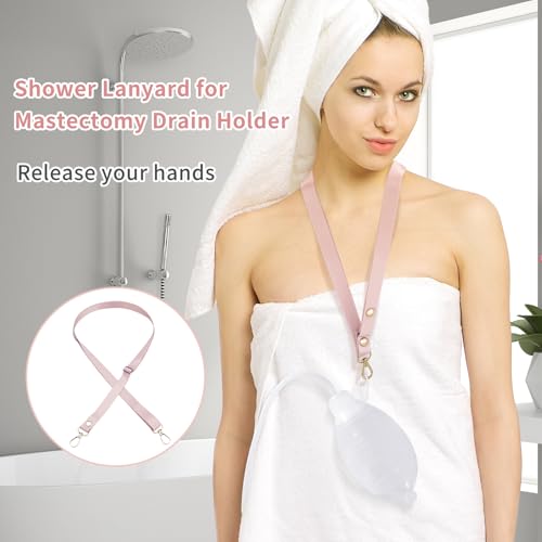 Image of 3Pack Shower Lanyard for Mastectomy Drain Holder, Abdominal Debridement Breast Cancer JP Drainage Bulbs Tummy Tuck Surgical Breast Surgery Recovery Care Package