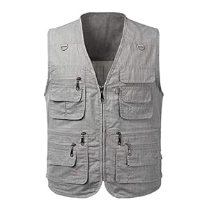 KTWOLEN Heren Casual Buitenvest Ademend Lichtgewicht Vissen Vest Multi-Zakken Werk Safari Reizen Fotografie Gilet Jas