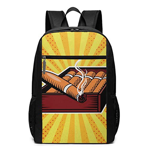 Preisvergleich Produktbild Schulrucksack Zigarre 306, Schultaschen Teenager Rucksack Schultasche Schulrucksäcke Backpack für Damen Herren Junge Mädchen 15,6 Zoll Notebook