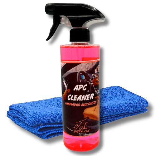 Tatisystemcar Limpiador APC para Interiores y Exteriores de Coche y Moto | Limpiador Multiusos Todo en Uno | All Purpouse Cleaner | Bayeta de Regalo | 500 ml