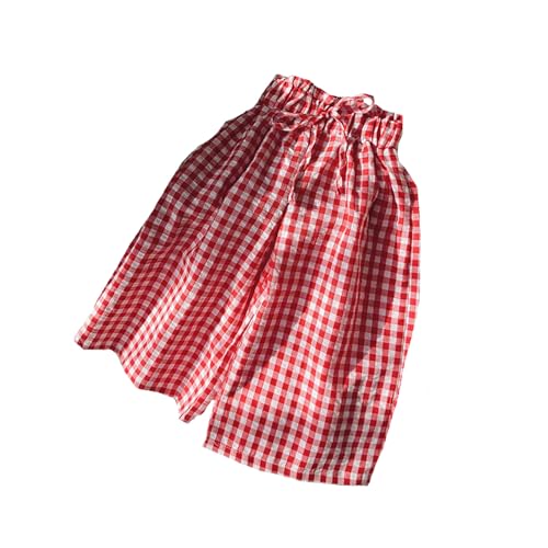 Baby Cotton Linen Long Bloomers Soft Cotton Striped Harem Pants for Boys Girls Elastic Waist Long Pants Bloomers 6-7 Years 24 Red