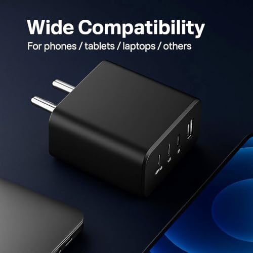 Image of 65W Super Fast Charger Adapter Compatible with Phone 1 / Phone 2A / 2a Plus / 2 /Buds, 65w GaN Power Charger Adapter for Mobile, Type C Charging Adaptor (Black)