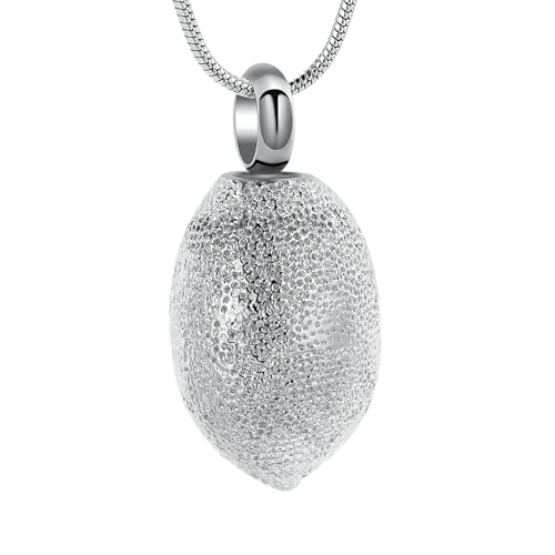 Pendentif en forme de citron pour cendres, collier funéraire argent - 2