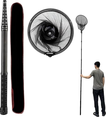 ZanLore 1個 虫取り網 ロング 伸縮式 虫キャッチャー 魚とり網 炭素材料 昆虫採集セット むしとりあみ 頑丈 長い 3m 厚い手 丸い 軽量 組み立てが簡単 持ち運び 水陸両用 ション釣り 家禽 蝶 川エビ 小動物 キャンプ 野外体験 アウトドア