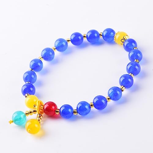 Bracelet en jade coloré et agate naturelle perles de calcédoine authentiques pour femme