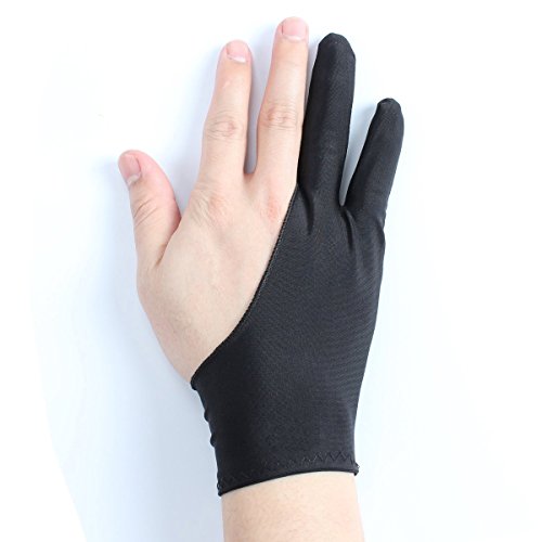 Magic Show Artista Guante Tamaño Libre Anti-fouling Guante de Dibujo con Dos Dedos para gráficos Dibujo Tableta Pluma Pantalla Caja de luz