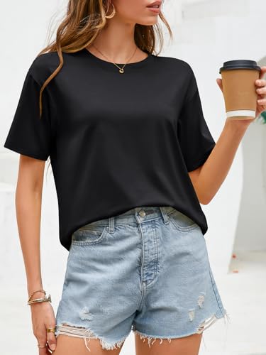 Image of UNCLECAT Womens Short Sleeve Crop Tops Summer Basic Cropped T Shirts