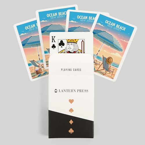 Lantern Press Naipes Poker Ocean Beach New Jersey miniatura 6