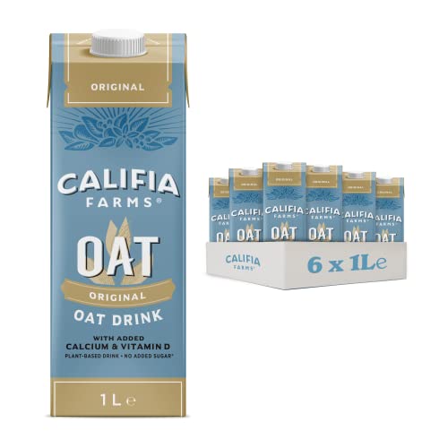 Califia Farms Unsweetened Oat Drink with Calcium & Vitamin D - Dairy Free, Lactose Free, Vegan (6 x 1L)