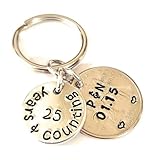 25 Years and Counting, Handmade Key Chain, 25th Anniversary, Gift for Husband, Gift for Wife, Wedding Year Quarter, Silver Anniversary